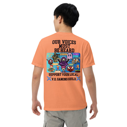 Gaming Guild "Our Voices Must Be Heard": Unisex Comfort Wear/Colors Heavyweight T-Shirt