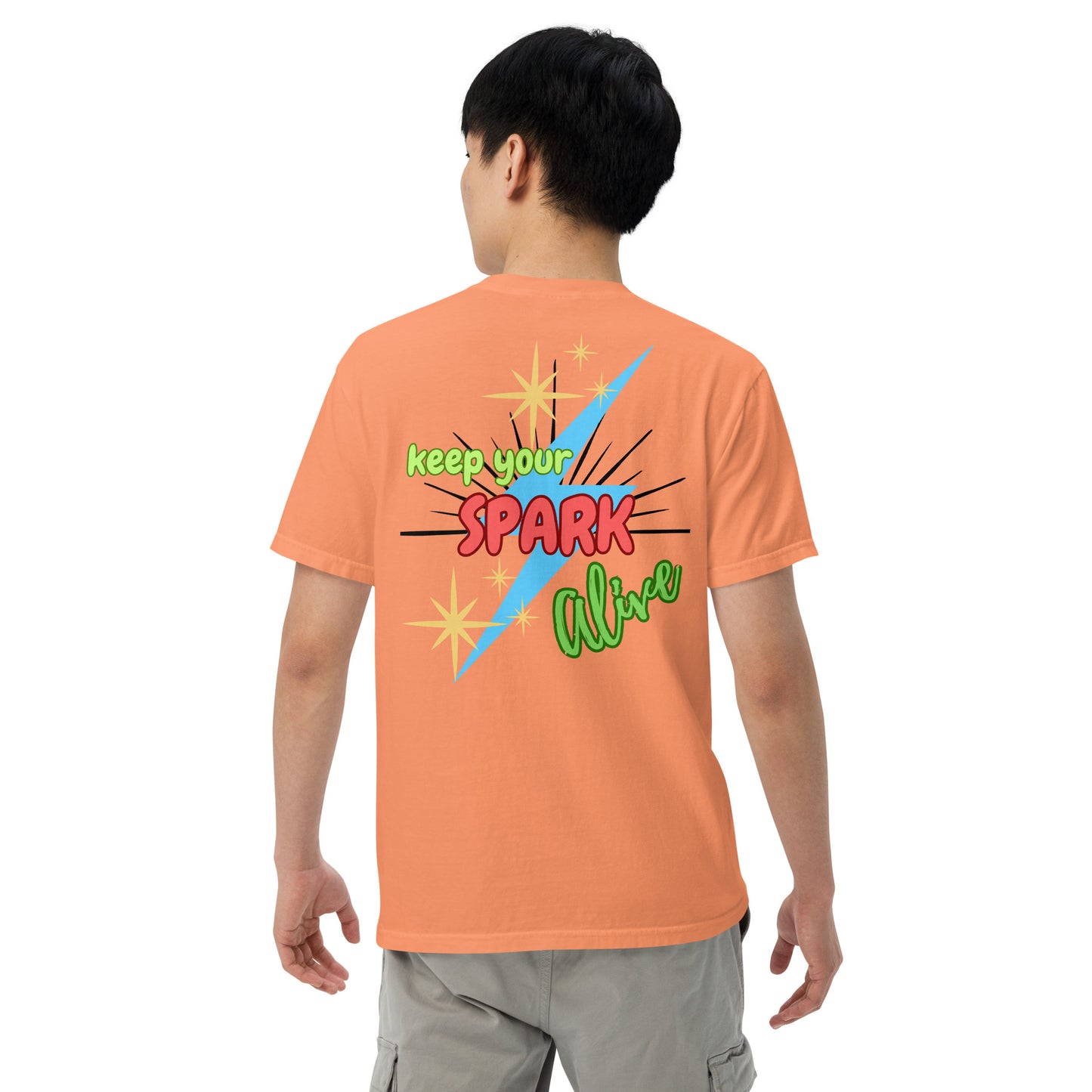 Motivational Affirmation "Keep Your Spark Alive": Unisex Comfort Wear/Colors Heavyweight T-Shirt