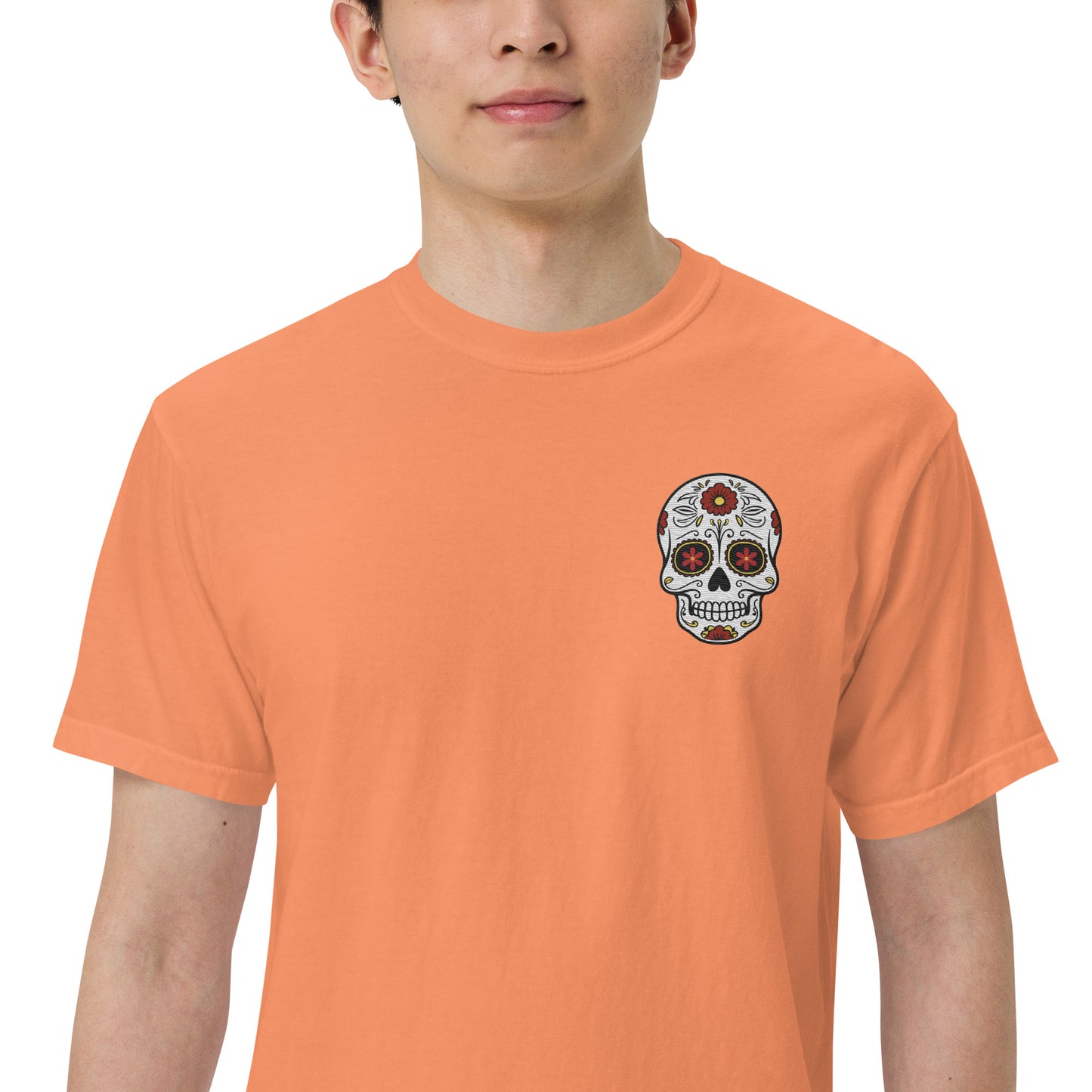 SOTVO Skeleton Sugar Skull Feelin' Spicy Hot Mic: Unisex Comfort Wear/Colors Heavyweight T-Shirt
