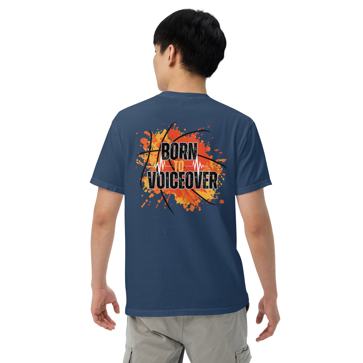 SOTVO Booth Wear: Born To Voiceover Basketball: Unisex Comfort Wear/Colors Heavyweight T-Shirt