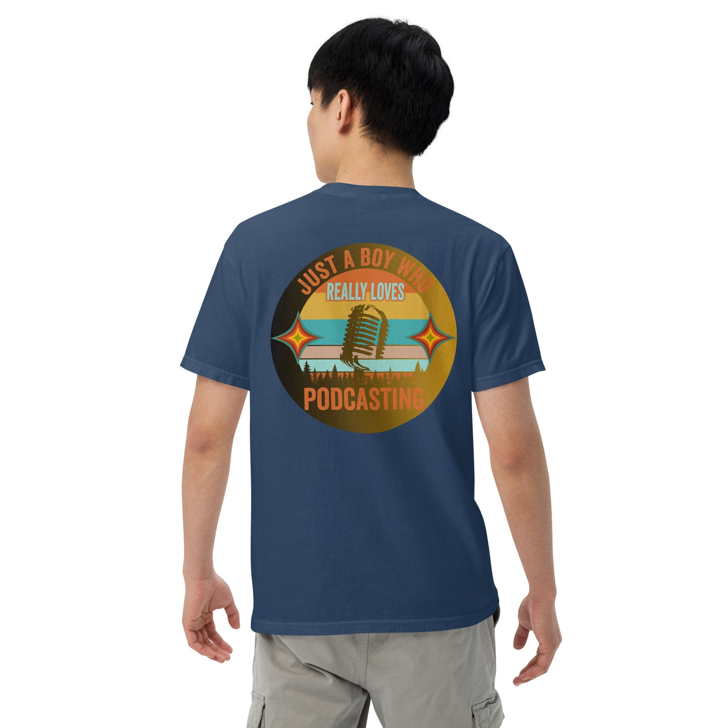 Just A Boy Who Loves Podcasting: Unisex Comfort Wear/Colors Heavyweight T-Shirt