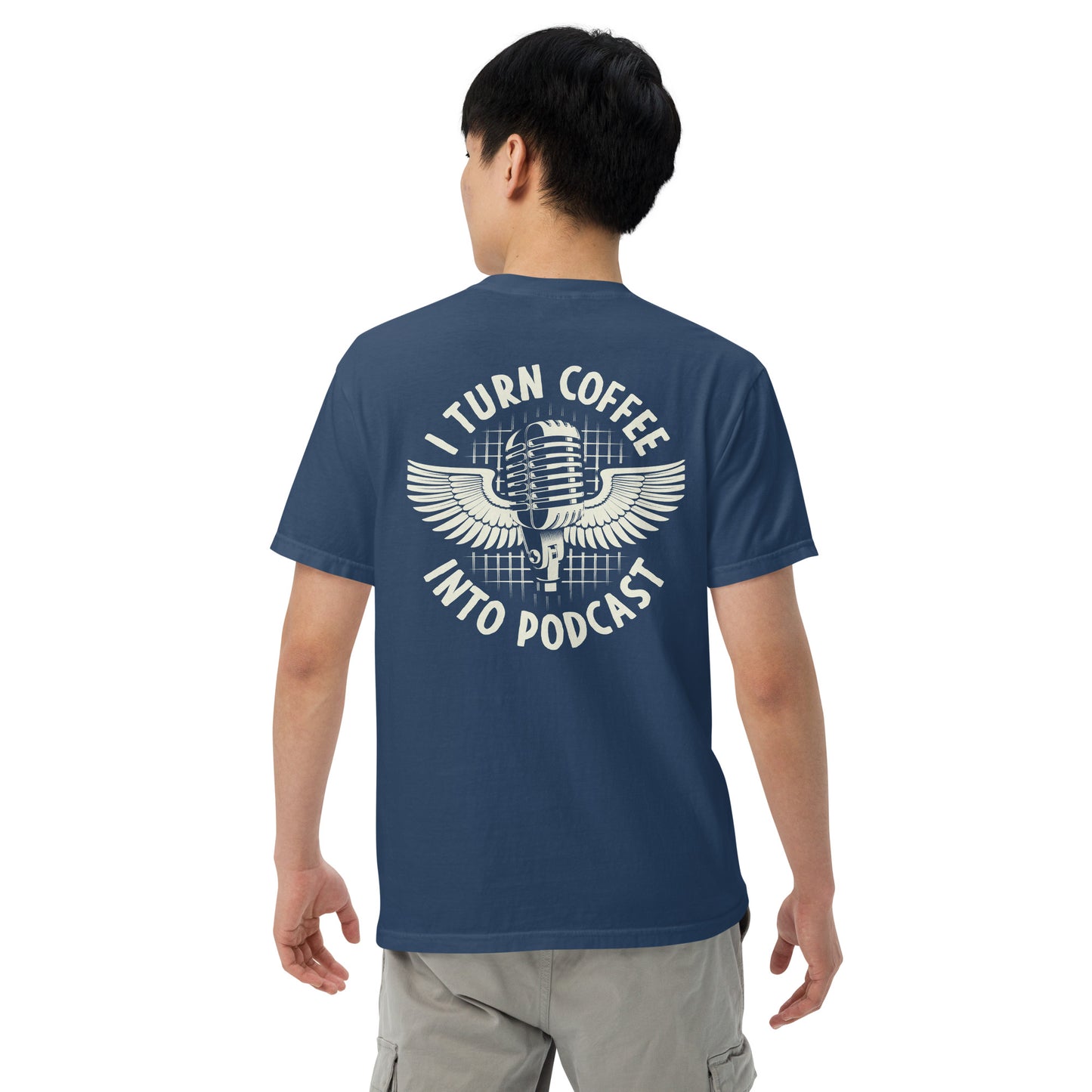 Coffee And Podcast: Unisex Comfort Wear/Colors Heavyweight T-Shirt