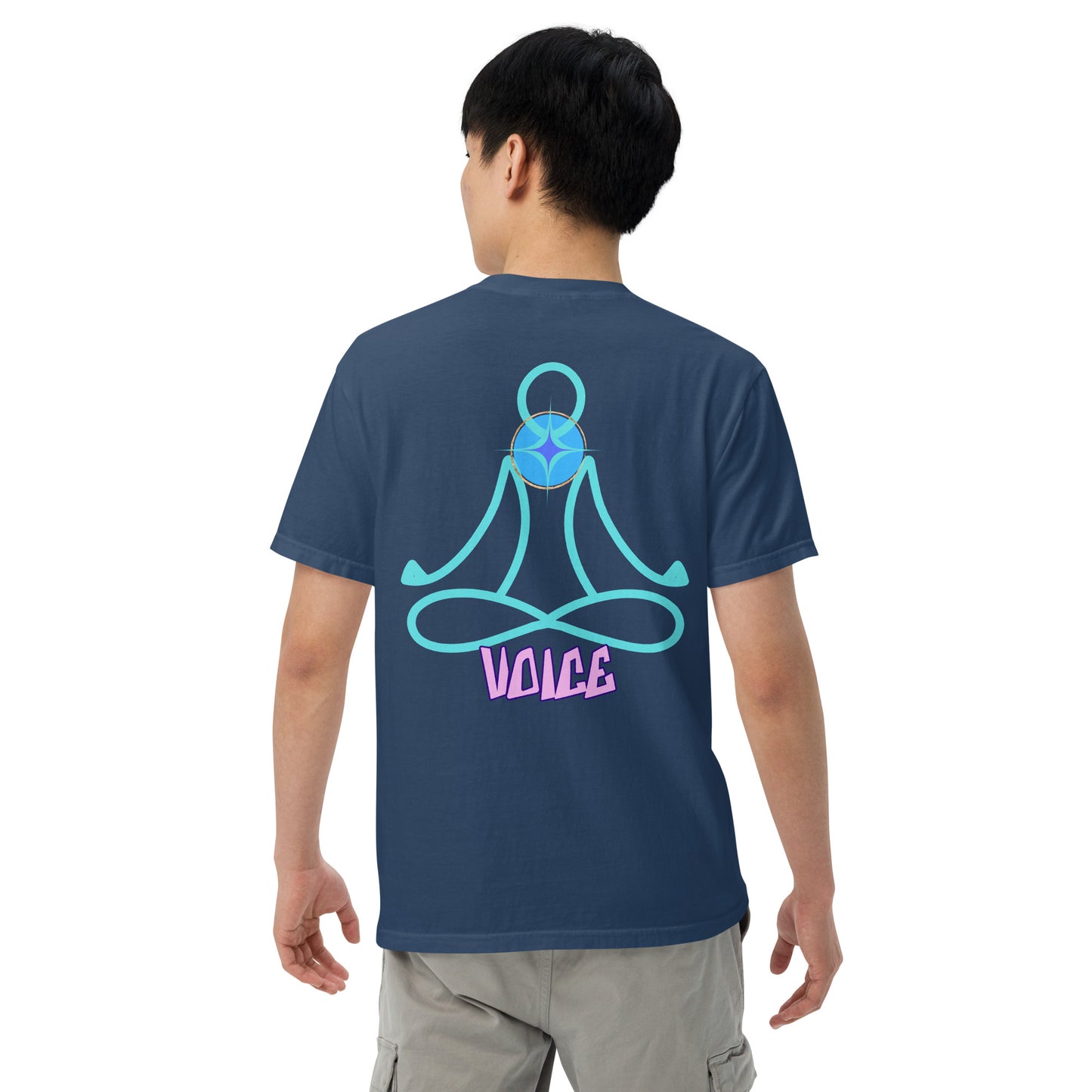 Motivational Affirmation: Yoga Throat 5th Chakra "Voice": Unisex Comfort Wear/Colors Heavyweight T-Shirt