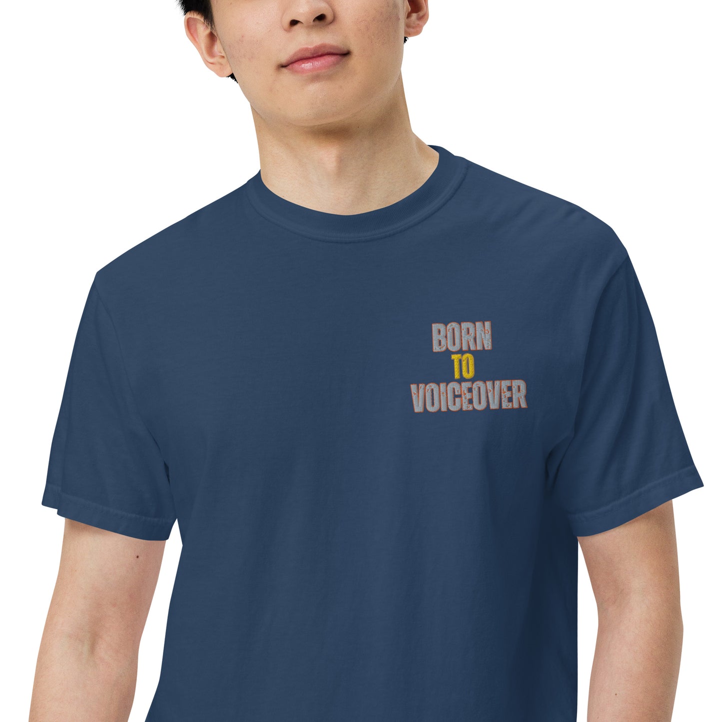 SOTVO Booth Wear: Born To Voiceover Basketball: Unisex Comfort Wear/Colors Heavyweight T-Shirt