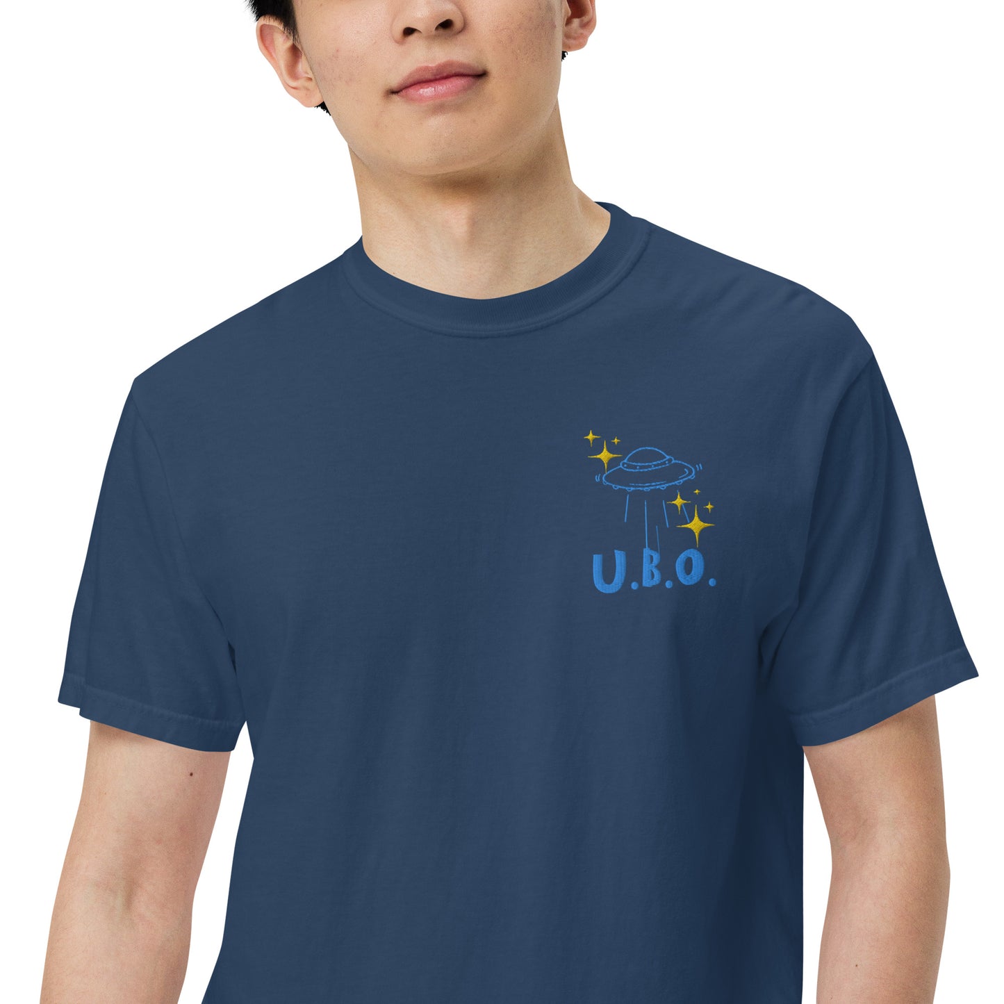 U.B.O. Unidentified BOOTH OVERLORD: Unisex Comfort Wear/Colors Heavyweight T-Shirt