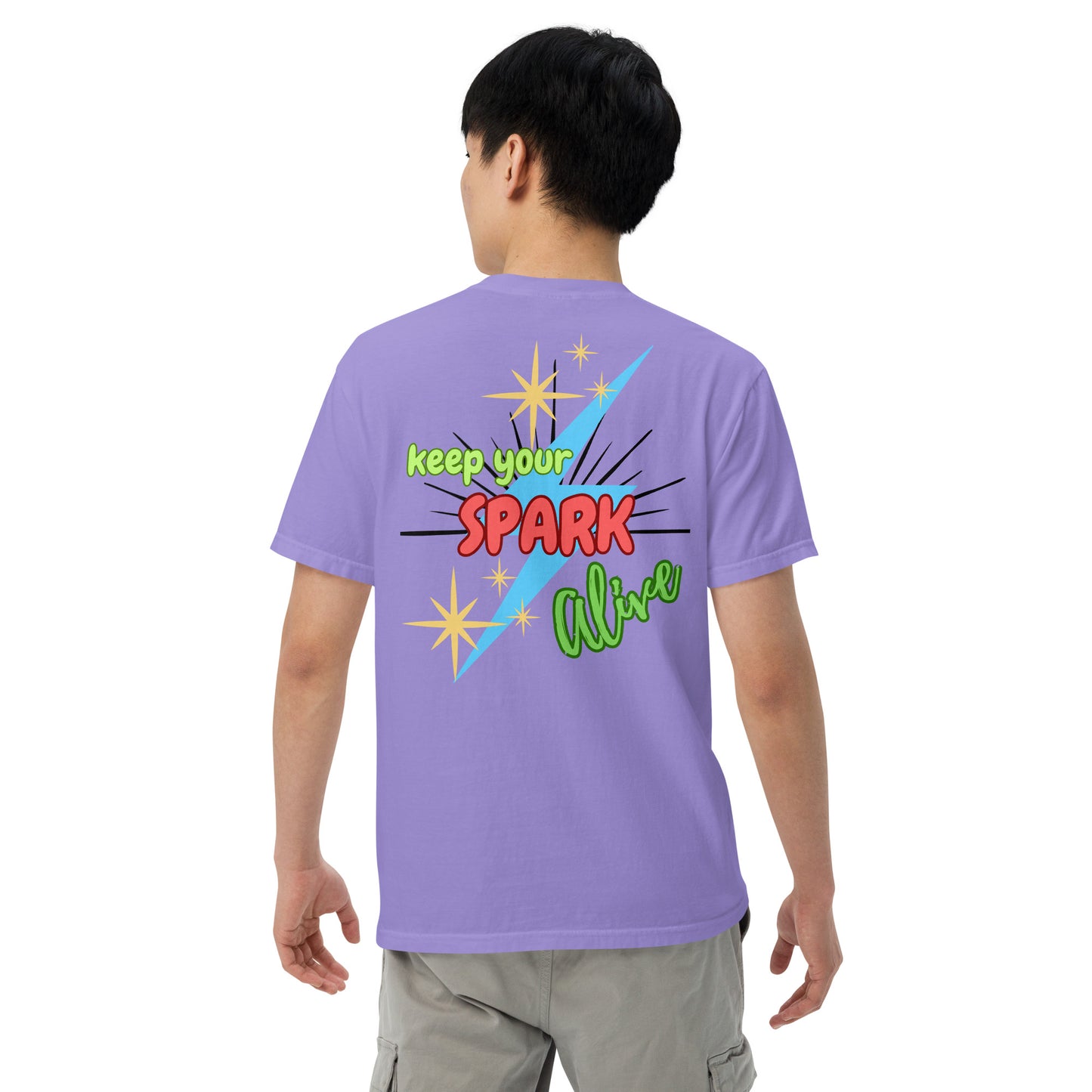 Motivational Affirmation "Keep Your Spark Alive": Unisex Comfort Wear/Colors Heavyweight T-Shirt