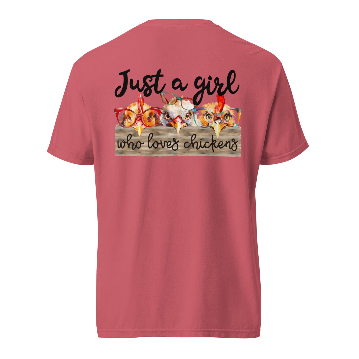Cute Country Girl Fun Chickens: Unisex Comfort Wear/Colors Heavyweight T-Shirt