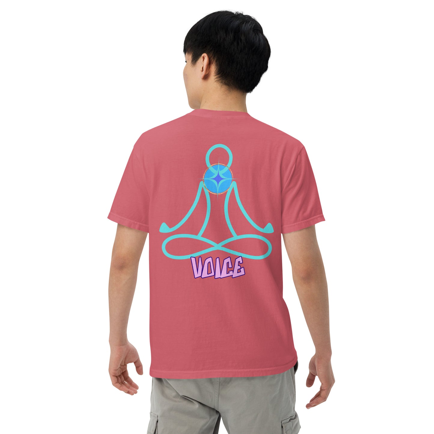 Motivational Affirmation: Yoga Throat 5th Chakra "Voice": Unisex Comfort Wear/Colors Heavyweight T-Shirt