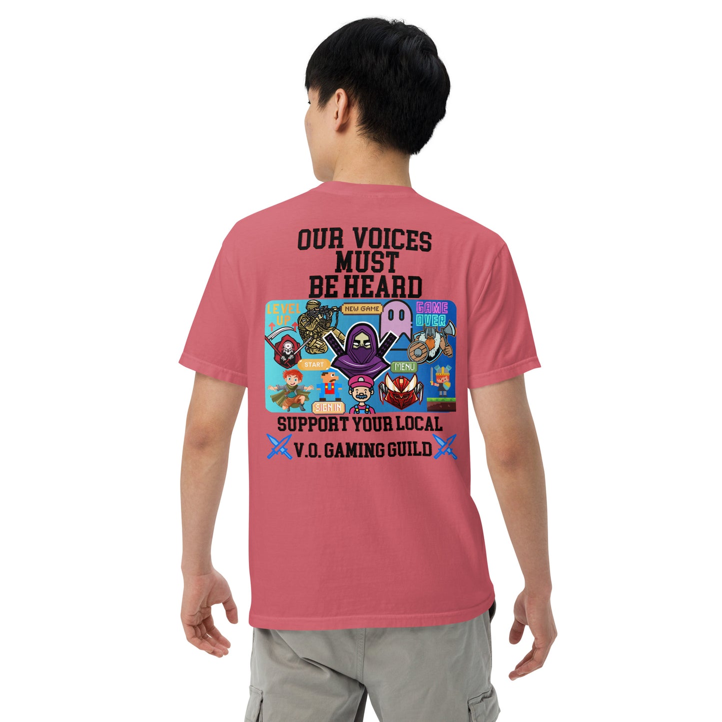 Gaming Guild "Our Voices Must Be Heard": Unisex Comfort Wear/Colors Heavyweight T-Shirt
