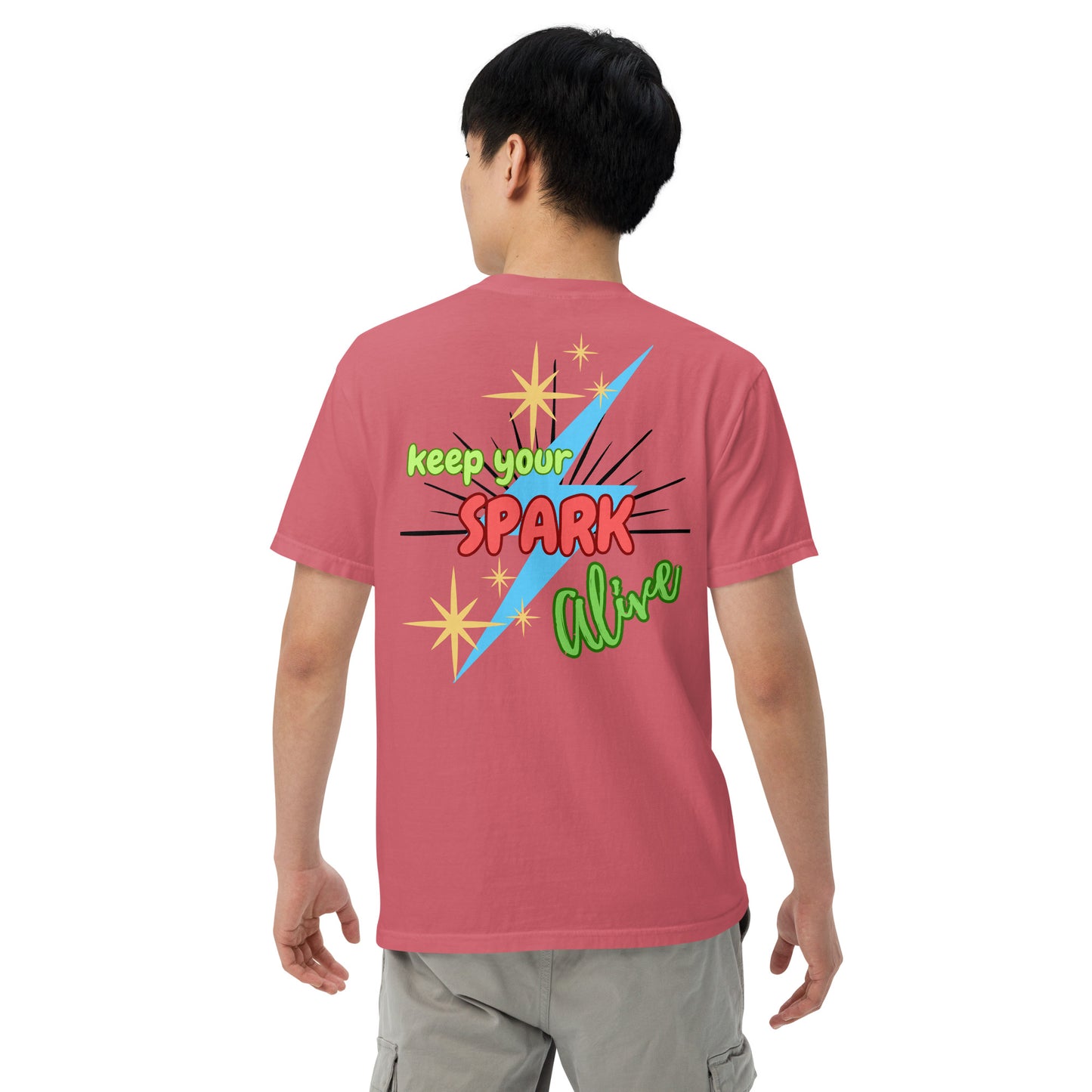 Motivational Affirmation "Keep Your Spark Alive": Unisex Comfort Wear/Colors Heavyweight T-Shirt