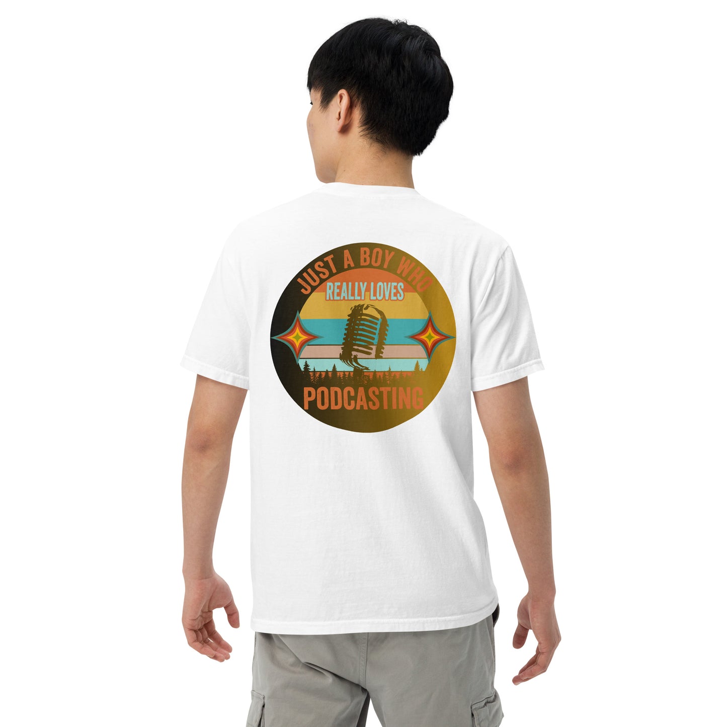 Just A Boy Who Loves Podcasting: Unisex Comfort Wear/Colors Heavyweight T-Shirt