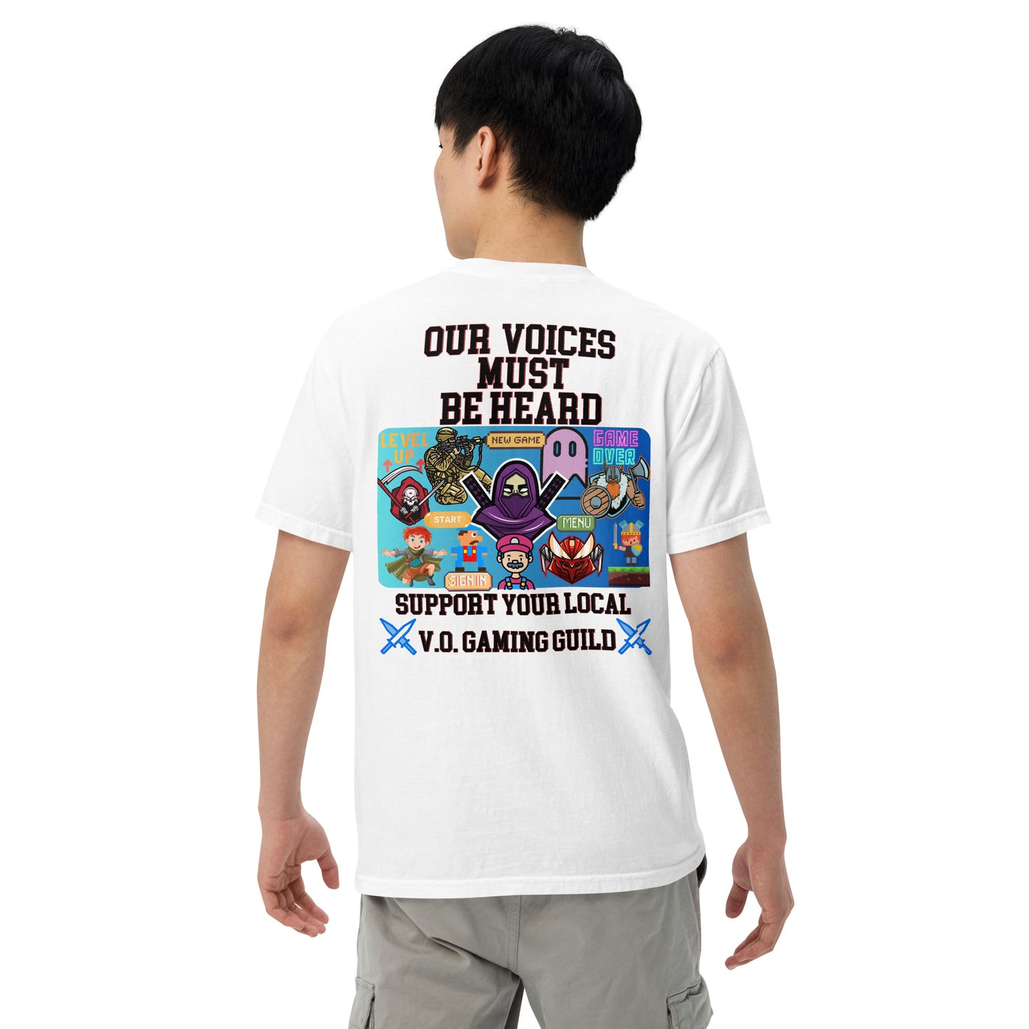 Gaming Guild "Our Voices Must Be Heard": Unisex Comfort Wear/Colors Heavyweight T-Shirt