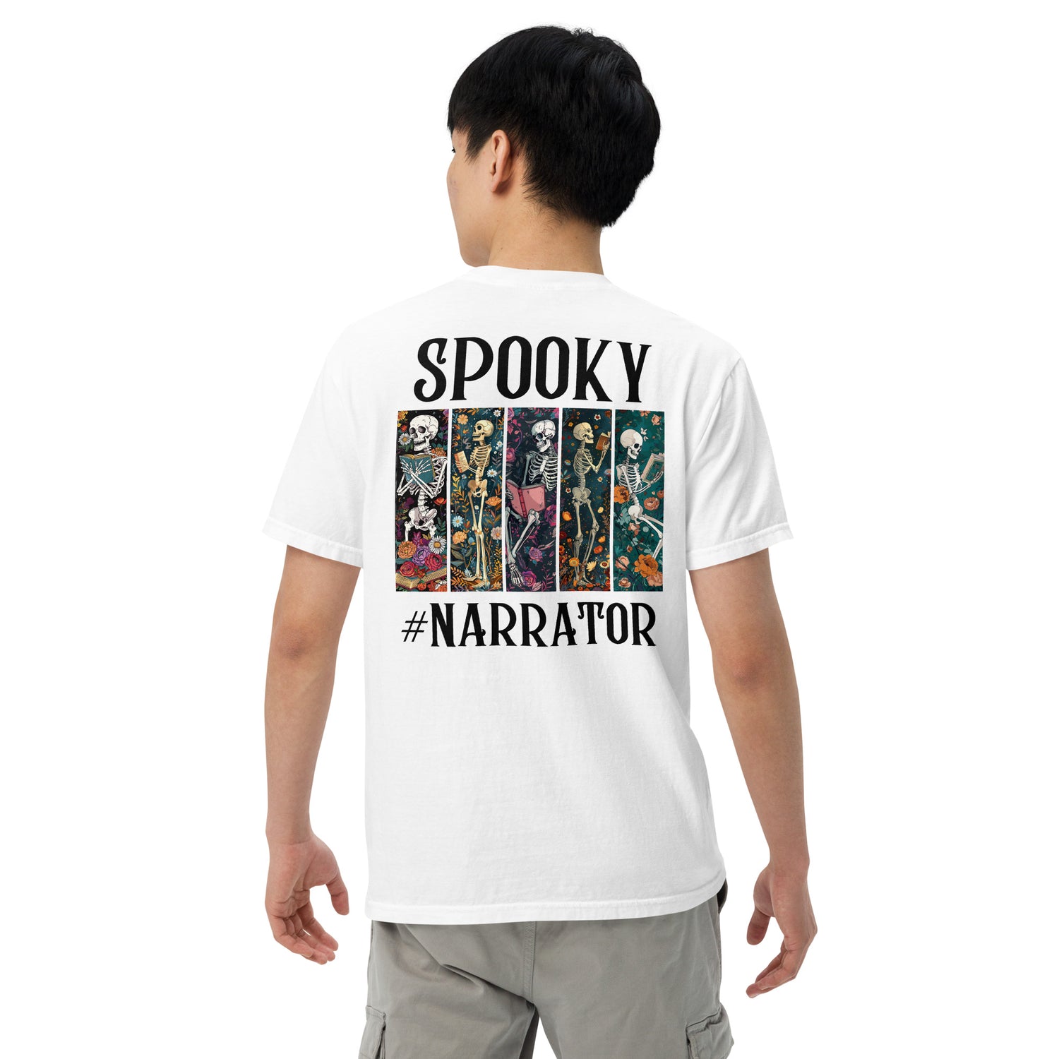 SOTVO Skeleton Sugar Skull Spooky Narrator: Unisex Comfort Wear/Colors Heavyweight T-Shirt