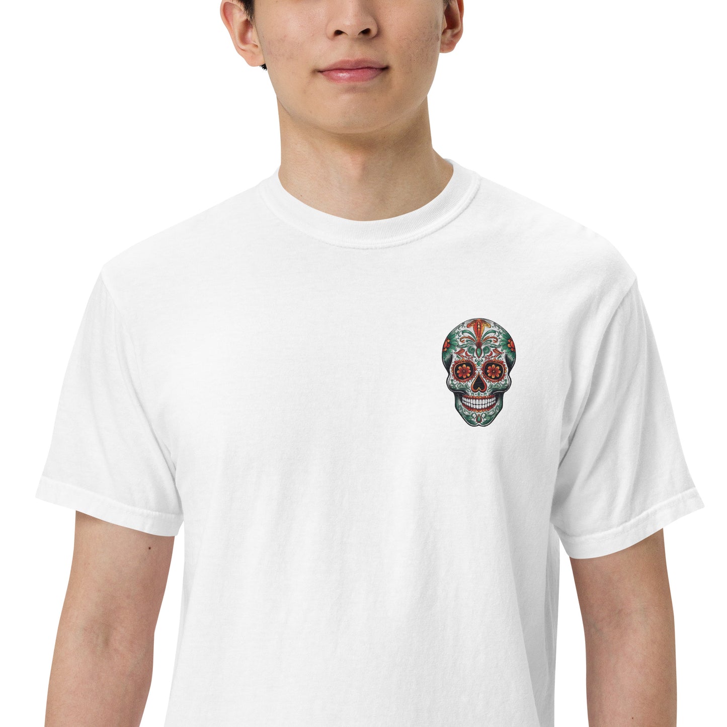 SOTVO Skeleton Sugar Skull Feelin' Spicy Narrator: Unisex Comfort Wear/Colors Heavyweight T-Shirt
