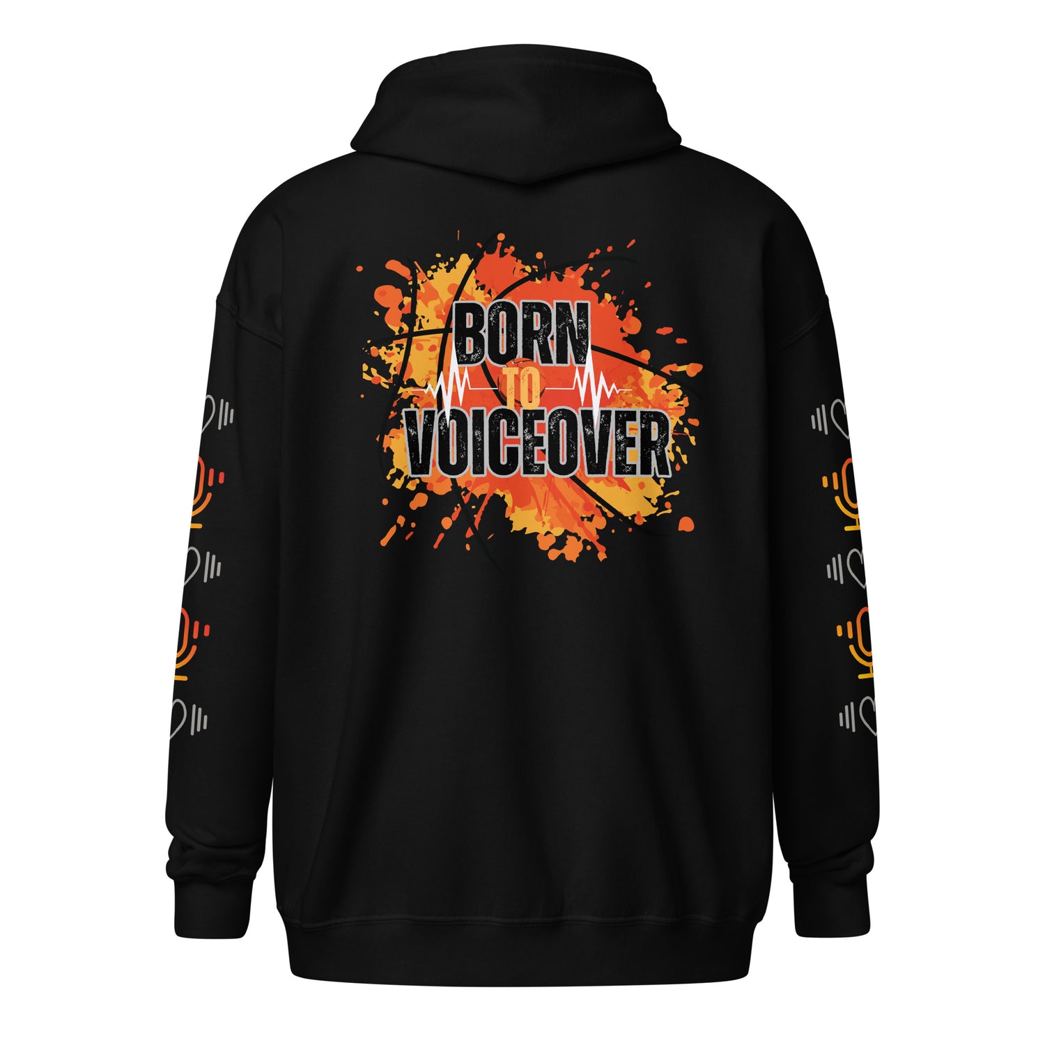 Born To VoiceOver: Unisex Heavy Fleece Warm Zip Hoodie -Gildan