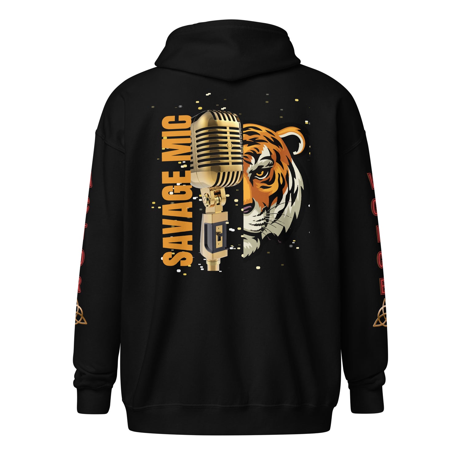 V.O. Tiger Savage Mic Skills: Stylish Unisex Heavy Fleece Warm Zip Hoodie -Gildan