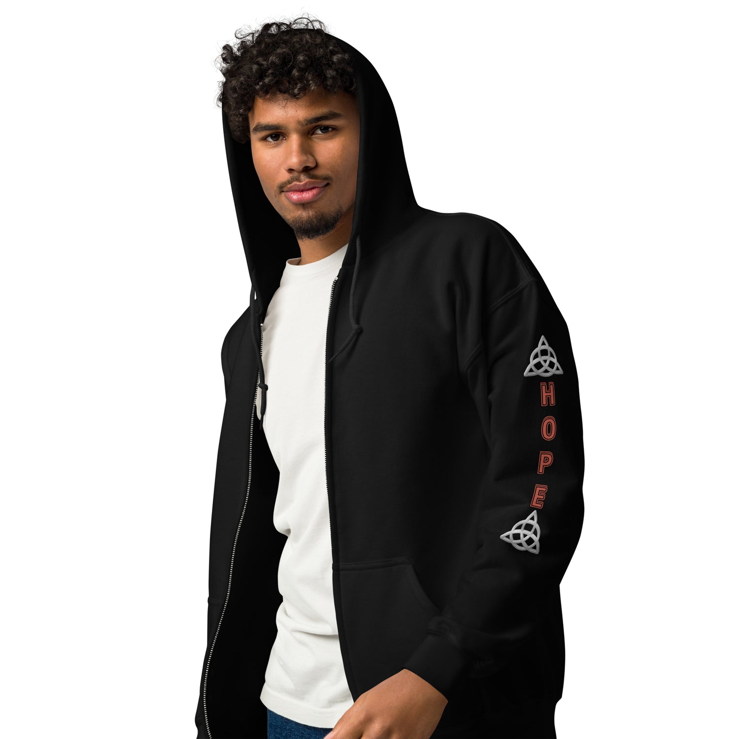 Symbol of HOPE: Stylish Unisex Heavy Fleece Warm Zip Hoodie -Gildan