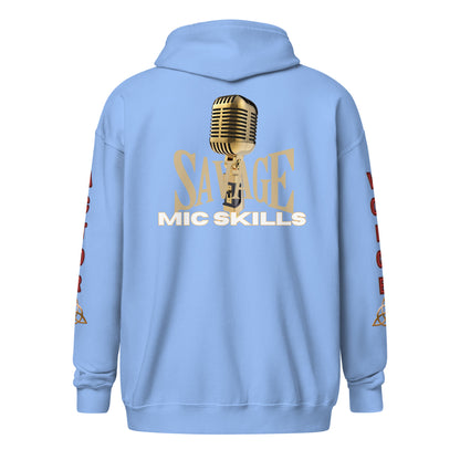 V.O. Savage Mic Skills: Stylish Unisex Heavy Fleece Warm Zip Hoodie -Gildan