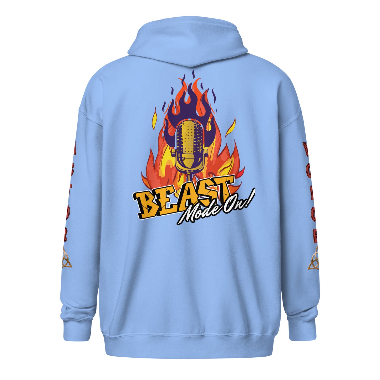 V.O. Beast Mode On: Stylish Unisex Heavy Fleece Warm Zip Hoodie -Gildan