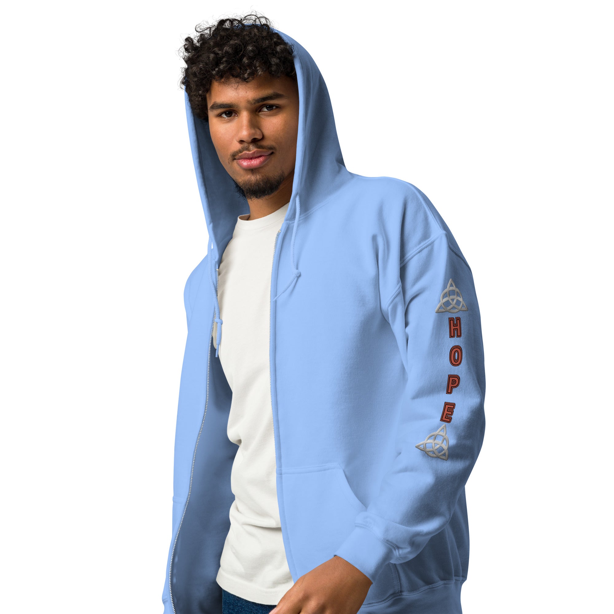 Symbol of HOPE: Stylish Unisex Heavy Fleece Warm Zip Hoodie -Gildan