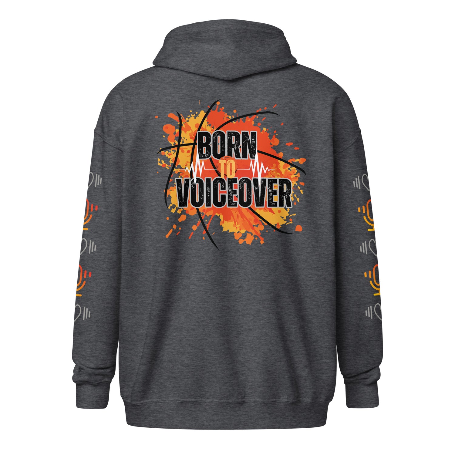 Born To VoiceOver: Unisex Heavy Fleece Warm Zip Hoodie -Gildan