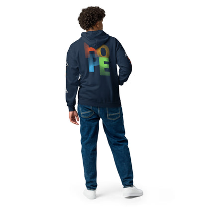 Symbol of HOPE: Stylish Unisex Heavy Fleece Warm Zip Hoodie -Gildan