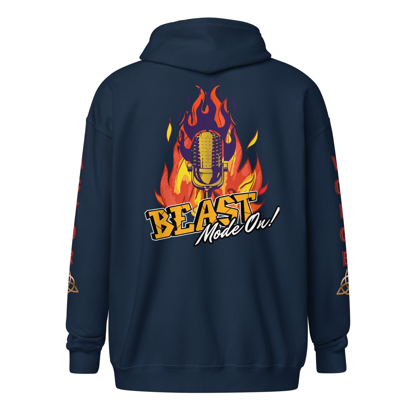 V.O. Beast Mode On: Stylish Unisex Heavy Fleece Warm Zip Hoodie -Gildan