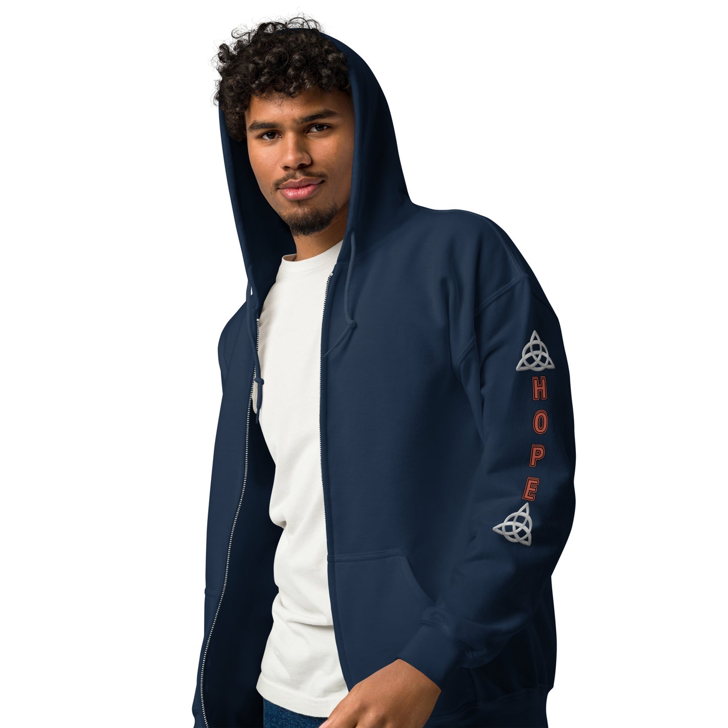 Symbol of HOPE: Stylish Unisex Heavy Fleece Warm Zip Hoodie -Gildan