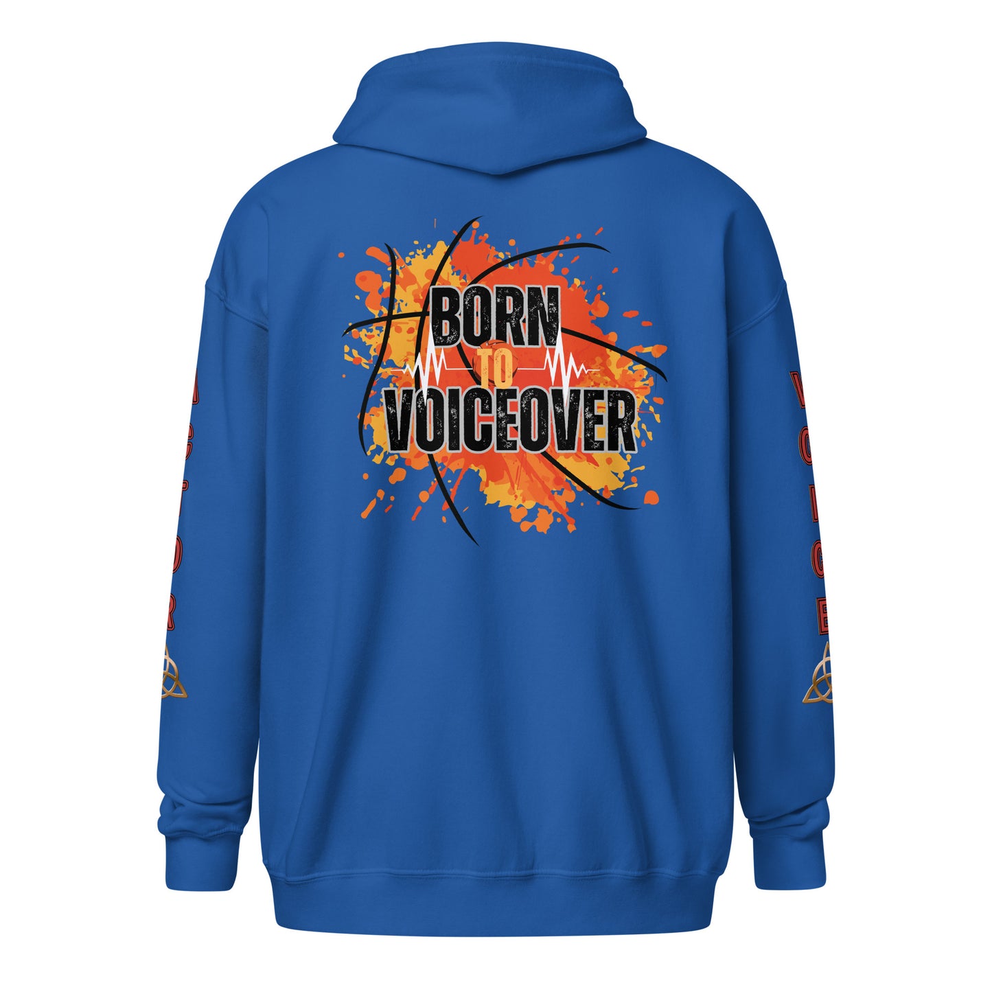 V.O. Born To VoiceOver: Stylish Unisex Heavy Fleece Warm Zip Hoodie -Gildan