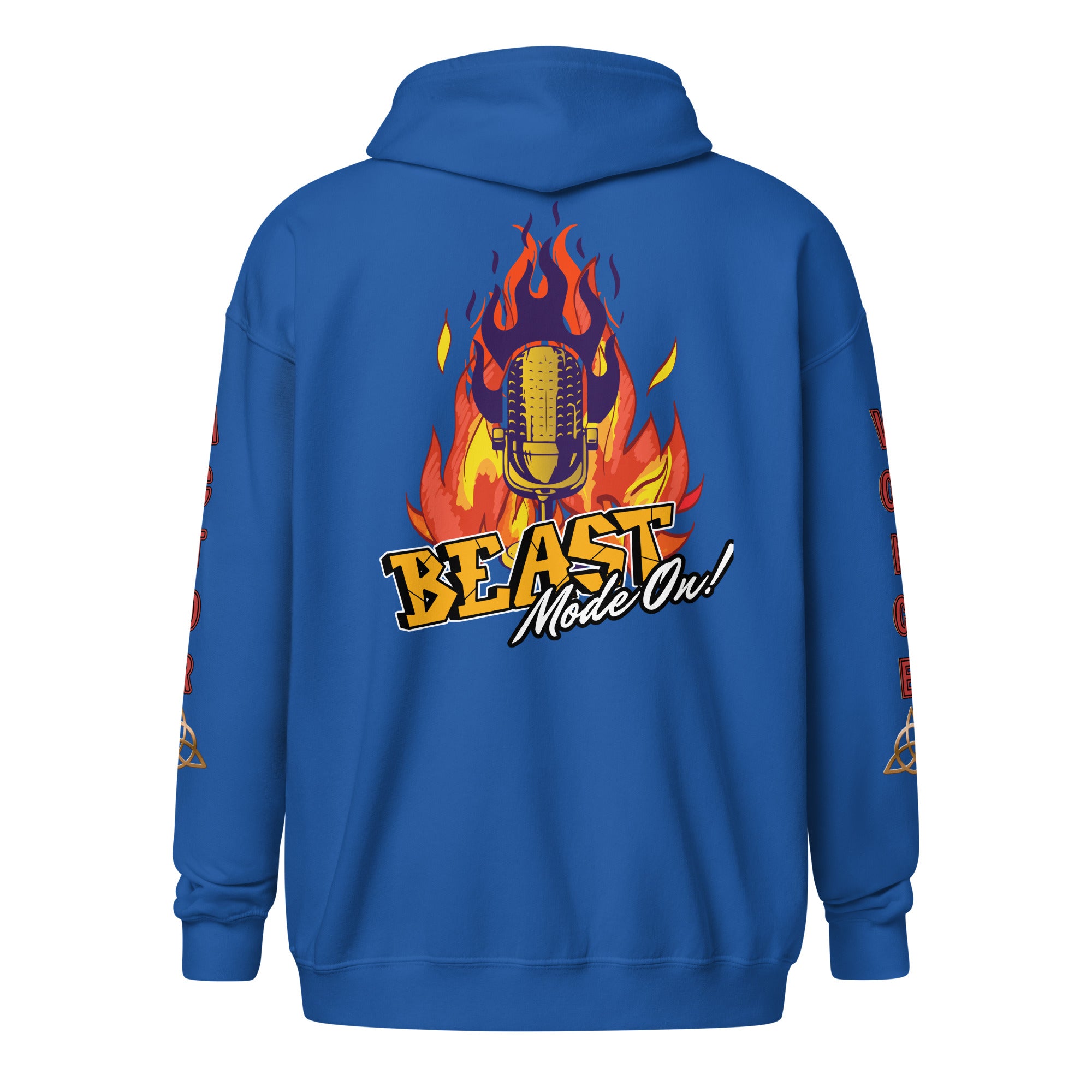 V.O. Beast Mode On: Stylish Unisex Heavy Fleece Warm Zip Hoodie -Gildan