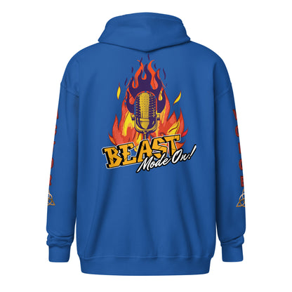 V.O. Beast Mode On: Stylish Unisex Heavy Fleece Warm Zip Hoodie -Gildan