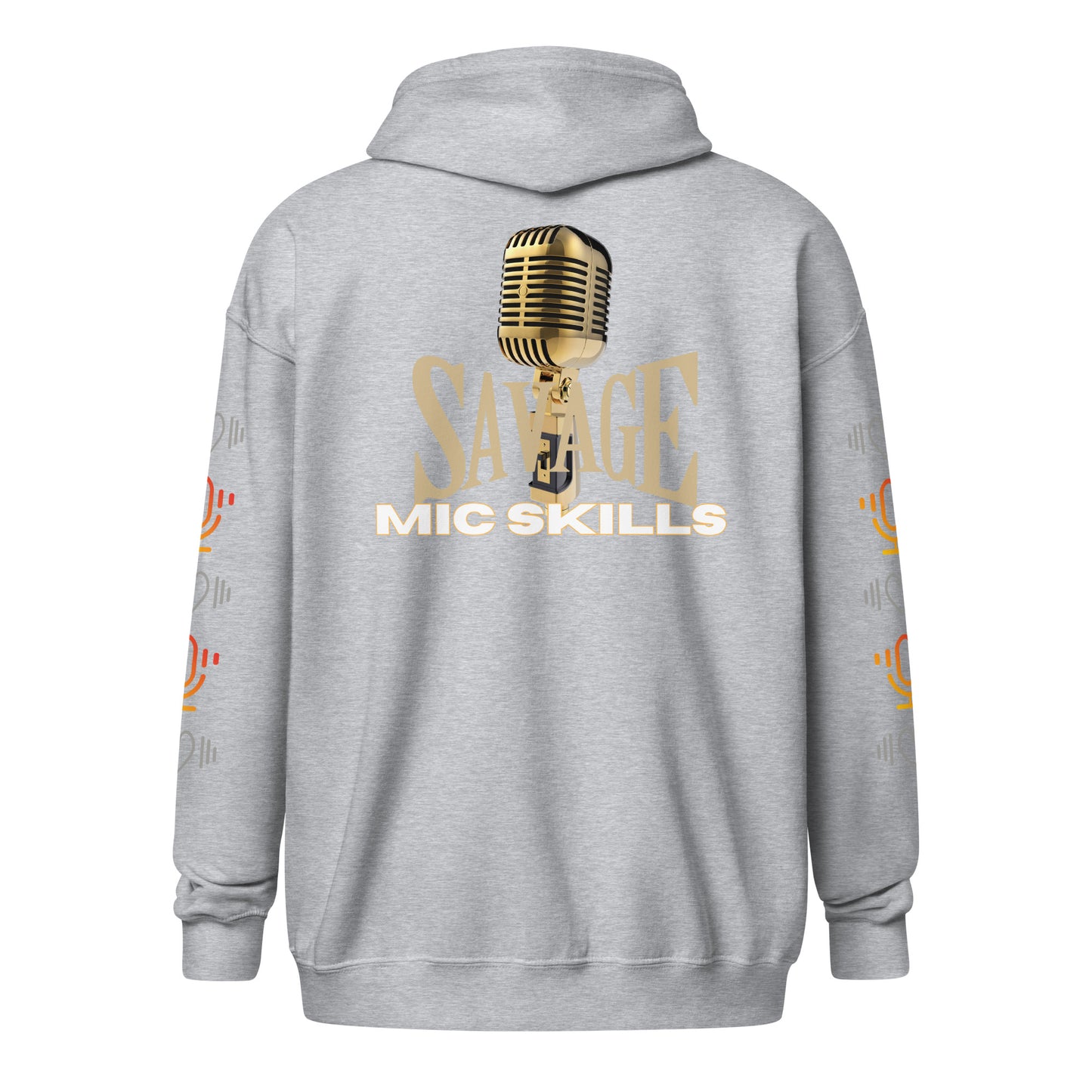 V.O. Savage Mic Skills: Stylish Unisex Heavy Fleece Warm Zip Hoodie -Gildan