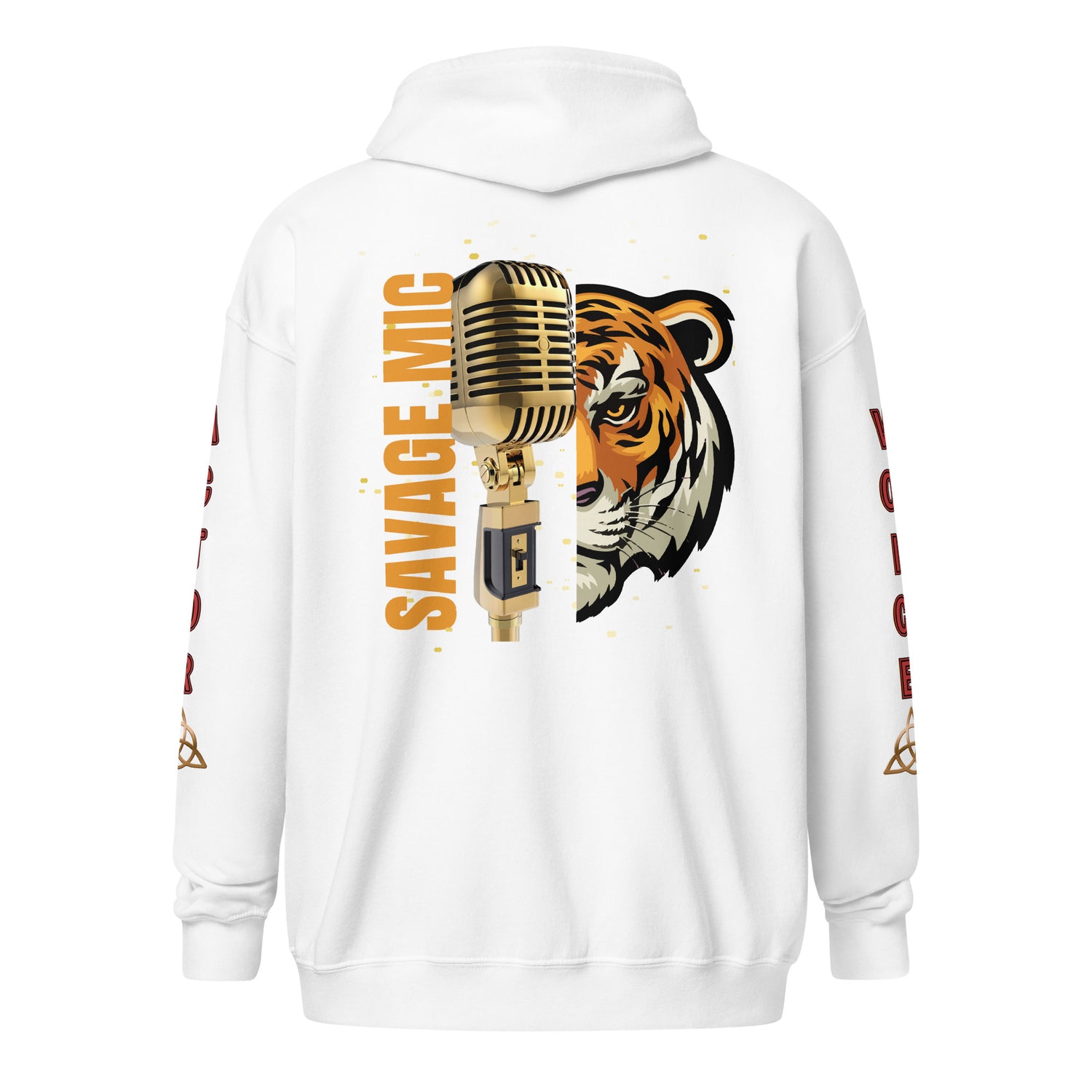 V.O. Tiger Savage Mic Skills: Stylish Unisex Heavy Fleece Warm Zip Hoodie -Gildan