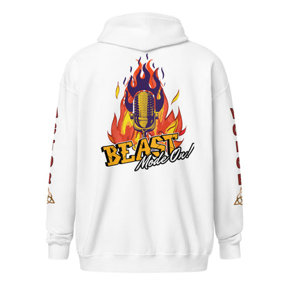 V.O. Beast Mode On: Stylish Unisex Heavy Fleece Warm Zip Hoodie -Gildan