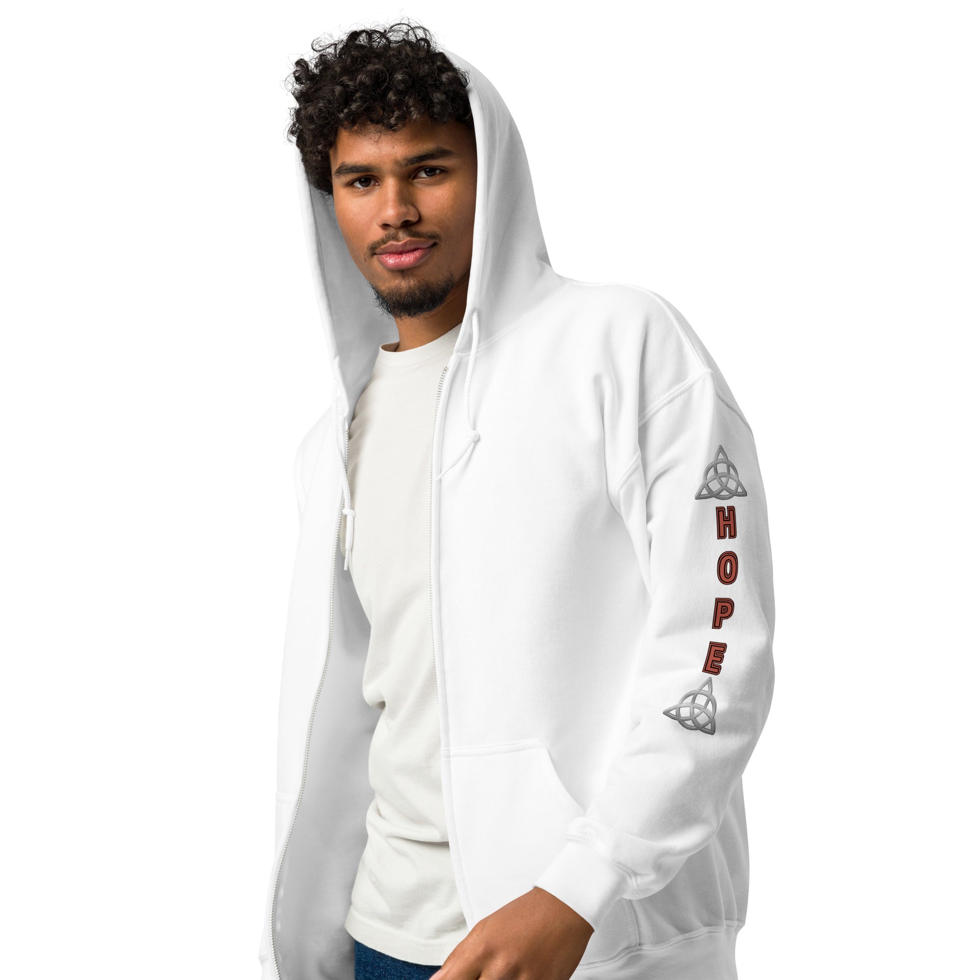 Symbol of HOPE: Stylish Unisex Heavy Fleece Warm Zip Hoodie -Gildan