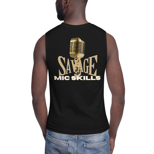 Unisex: Savage Mic Skills: Voice Over Actor: Gym/Yoga Wear Muscle Sleeveless Shirt