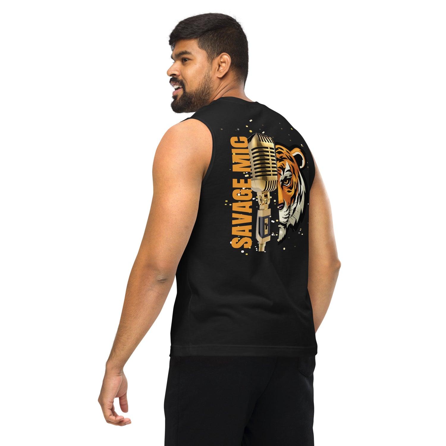 Unisex: Savage Mic: Voice Over Actor: Gym/Yoga Wear Muscle Sleeveless Shirt