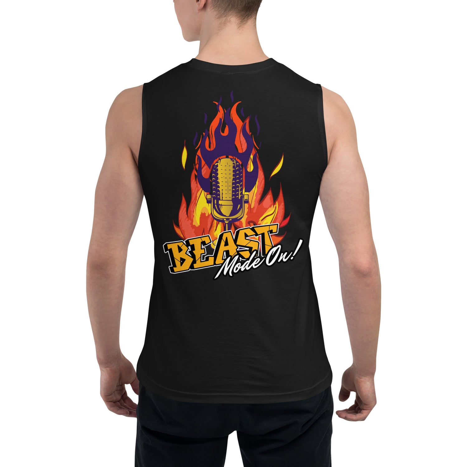 Unisex: Beast Mode On: Voice Over Actor: Gym/Yoga Wear Muscle Sleeveless Shirt