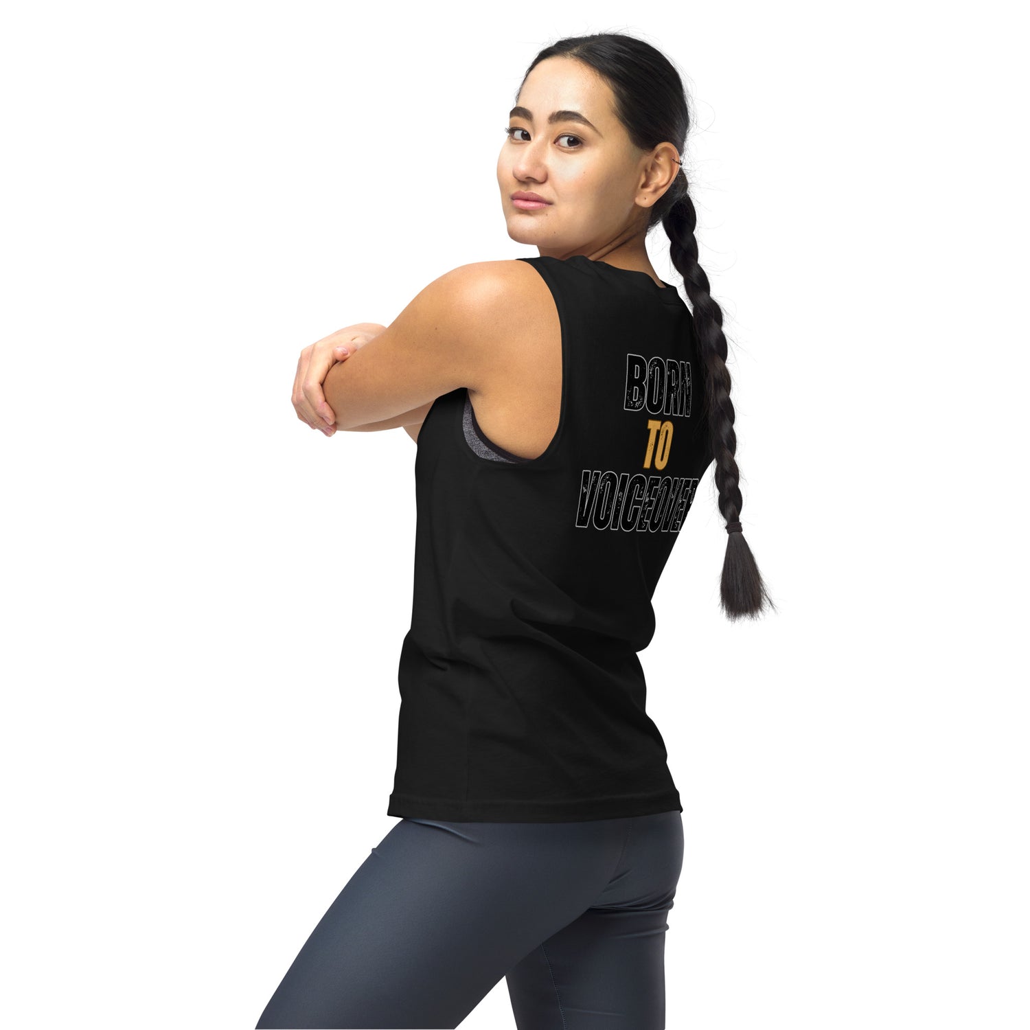 Unisex: Born To VoiceOver: Voice Over Actor: Gym/Yoga Wear Muscle Sleeveless Shirt