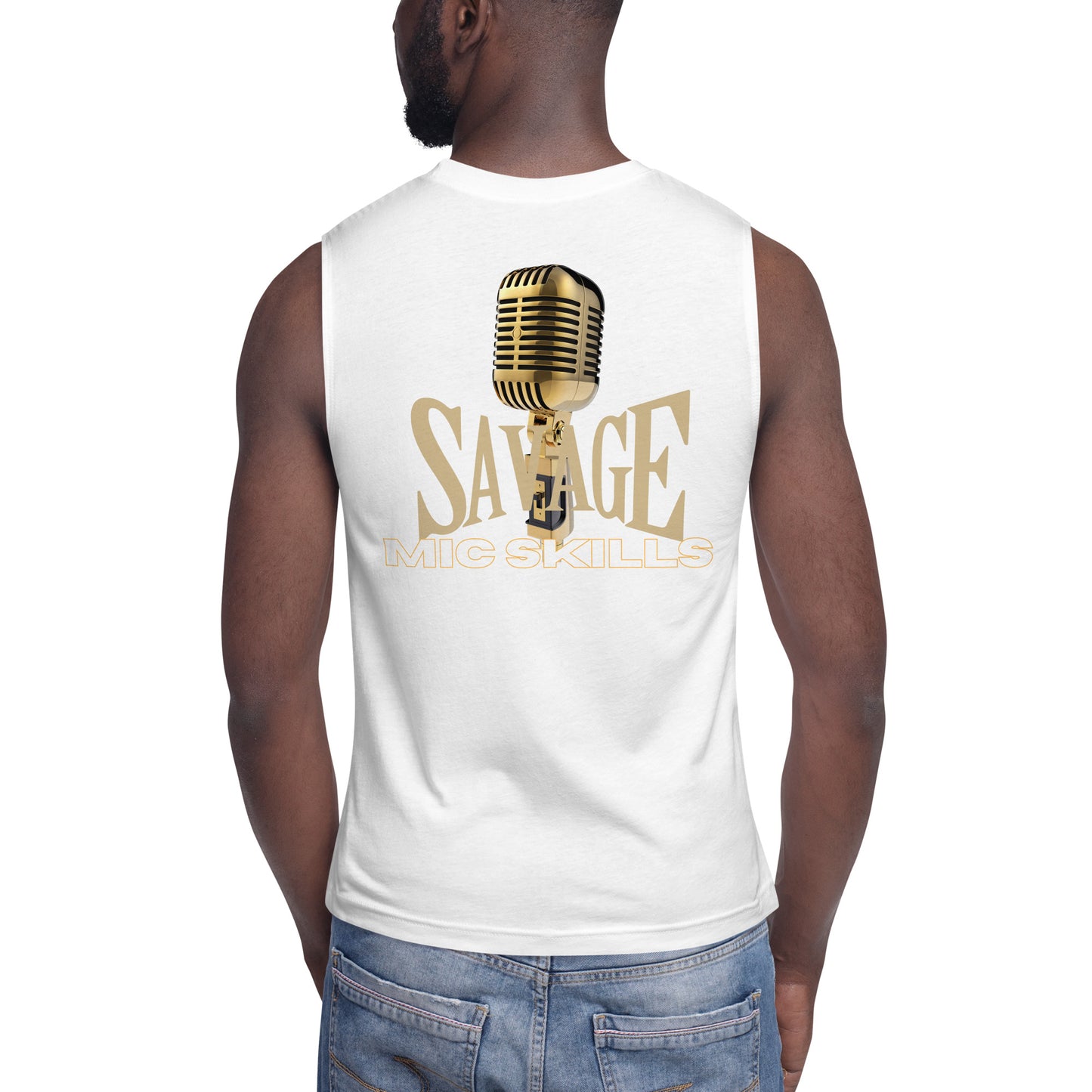 Unisex: Savage Mic Skills: Voice Over Actor: Gym/Yoga Wear Muscle Sleeveless Shirt