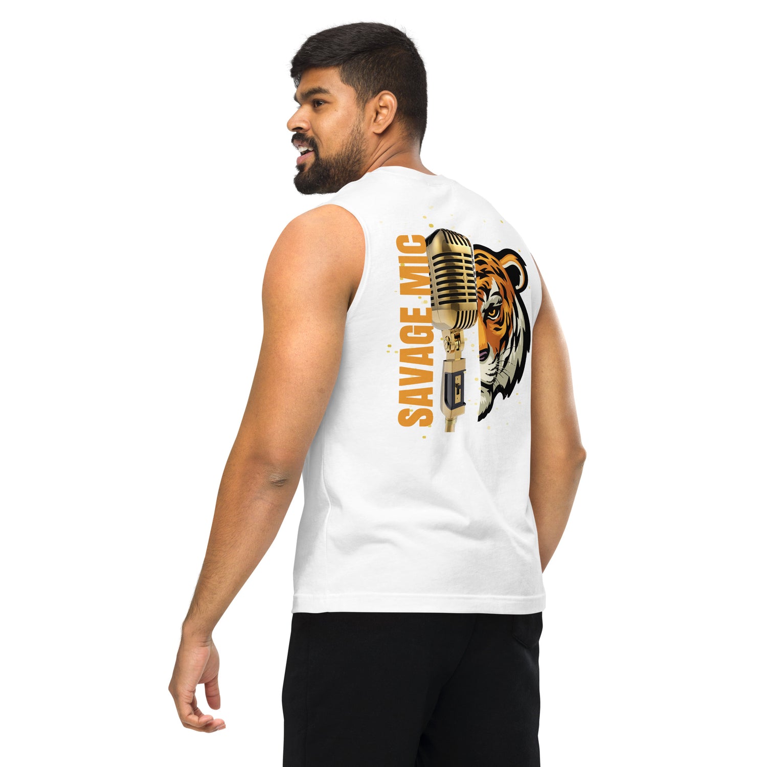 Unisex: Savage Mic: Voice Over Actor: Gym/Yoga Wear Muscle Sleeveless Shirt