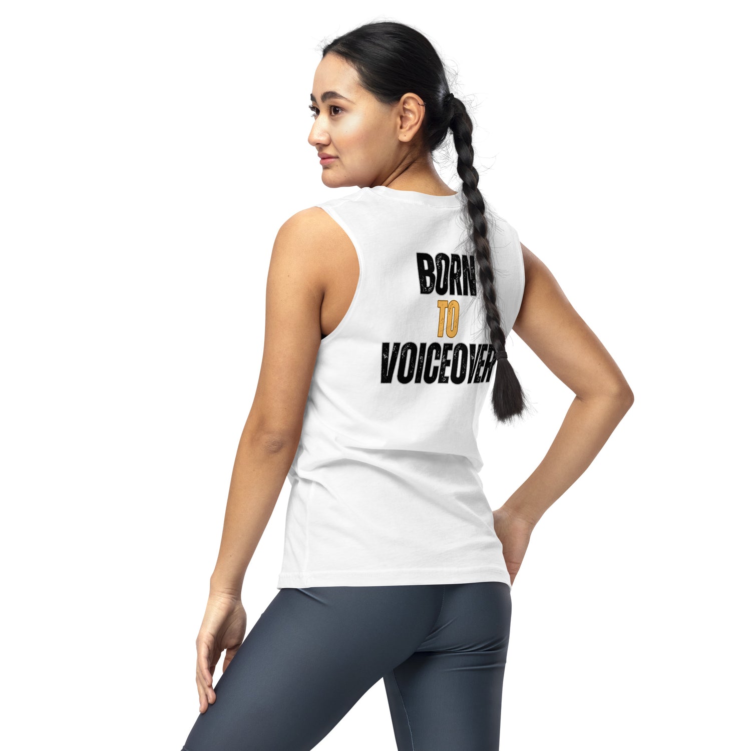 Unisex: Born To VoiceOver: Voice Over Actor: Gym/Yoga Wear Muscle Sleeveless Shirt