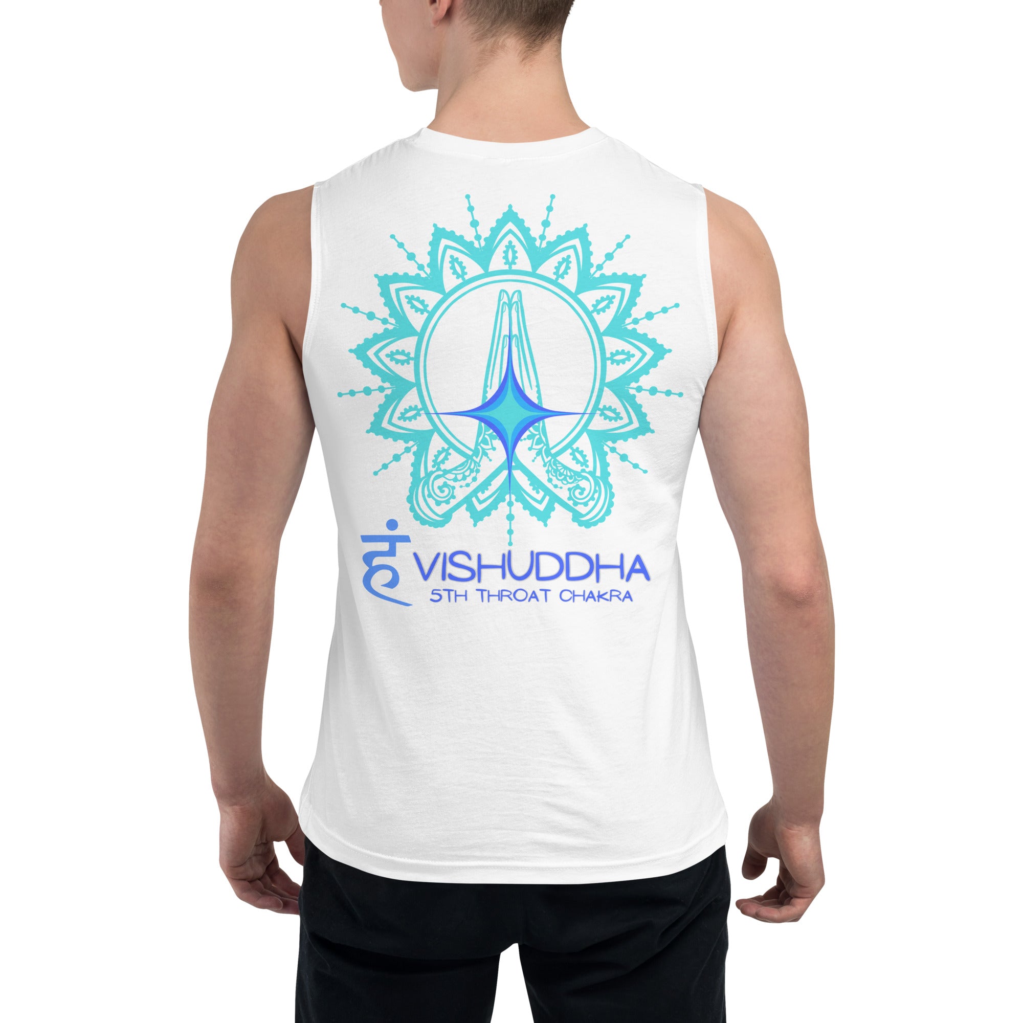 Unisex: 5th Throat &quot;Voice&quot; Chakra: Gym/Yoga Wear Muscle Sleeveless Shirt