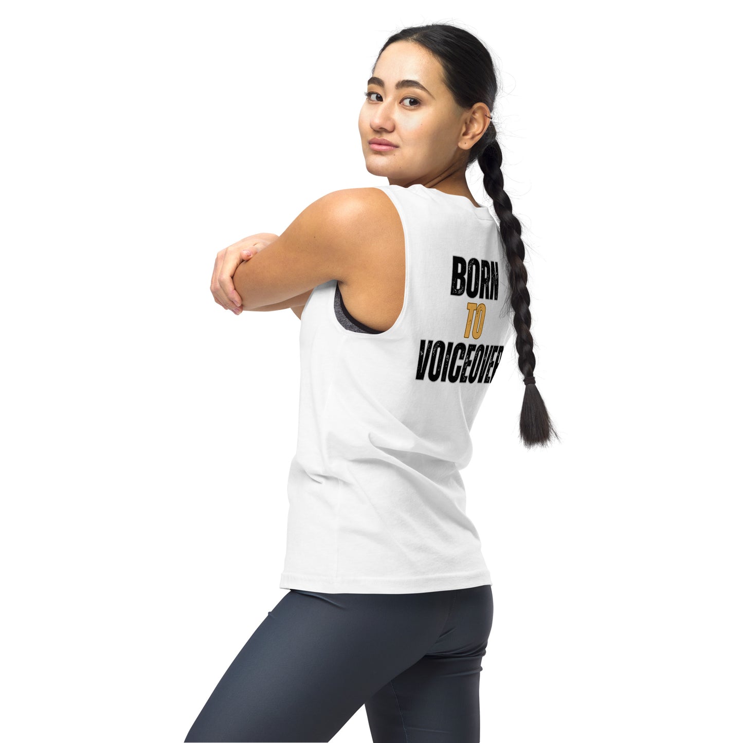 Unisex: Born To VoiceOver: Voice Over Actor: Gym/Yoga Wear Muscle Sleeveless Shirt