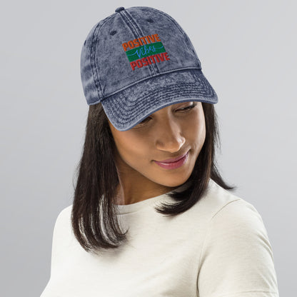 Motivational Positive Vibes: Vintage Cotton Twill Dad Hat