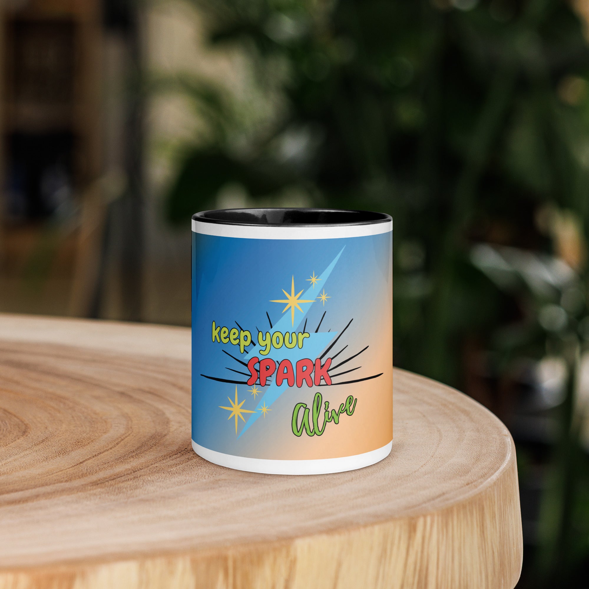 Keep Your Spark Alive Motivational Mug with Color Inside