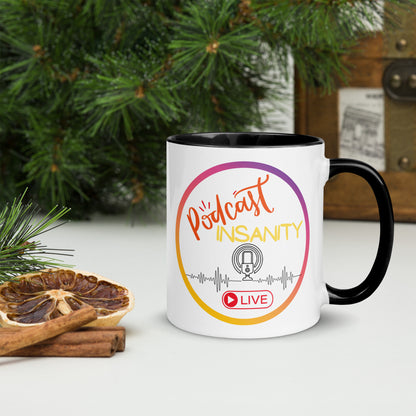 Podcast Insanity Ceramic Mug with Color Inside