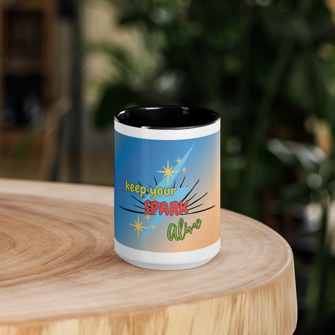 Keep Your Spark Alive Motivational Mug with Color Inside