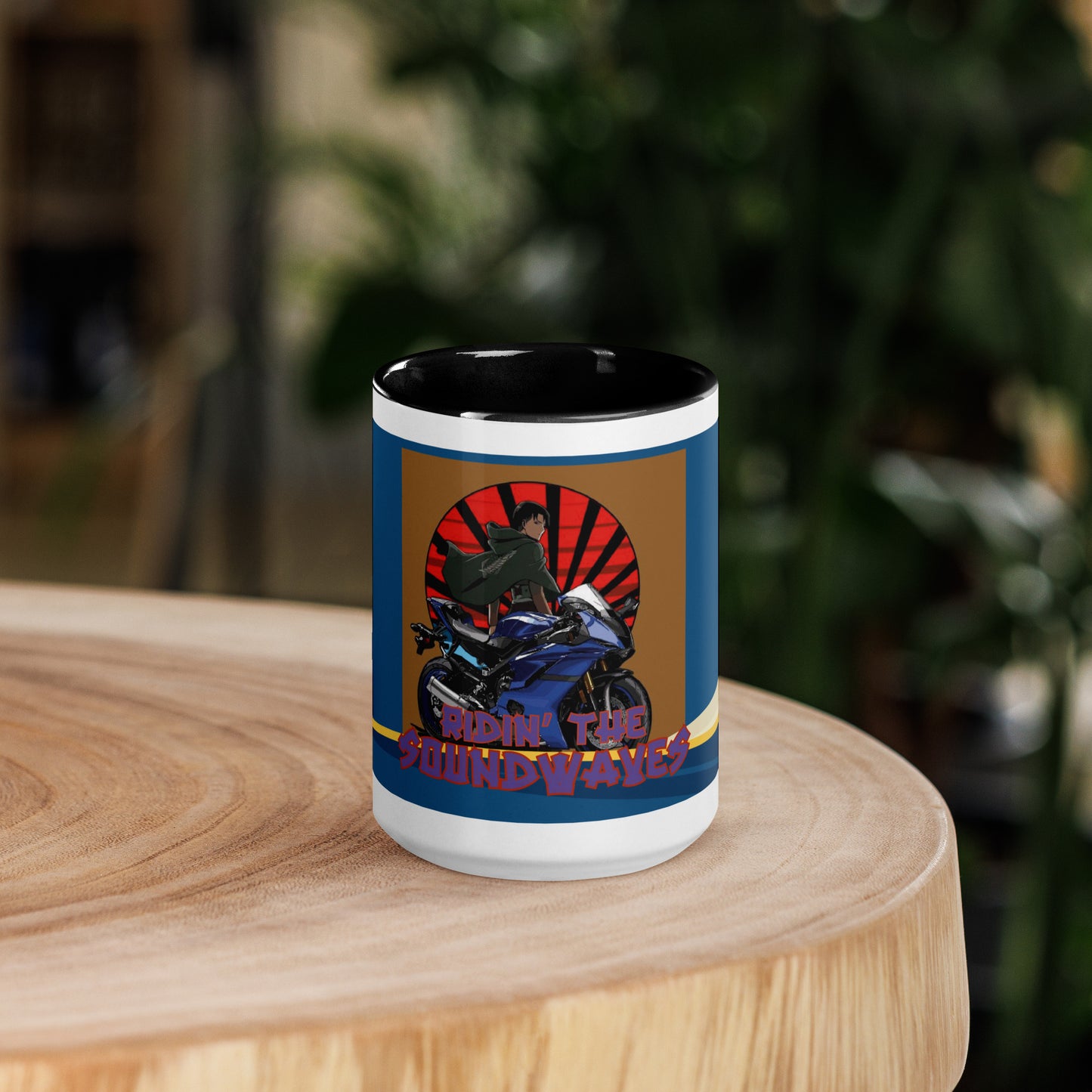 Ridin' The Soundwaves Classic Ceramic Mug with Color Inside