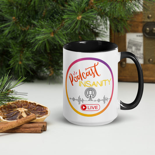 Podcast Insanity Ceramic Mug with Color Inside
